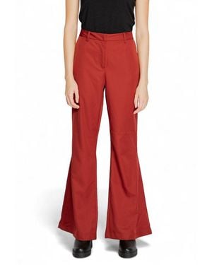 Vero Moda Red Polyester Flared Trousers