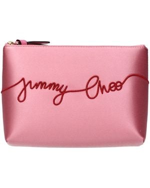 Jimmy Choo Pink Satin Clutch Bags