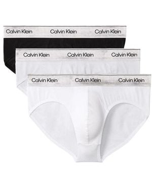 Calvin Klein Bicolour Cotton Briefs - White