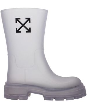Off-White c/o Virgil Abloh Lug Sole Rain Boot - Gray