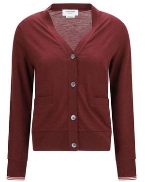 Thom Browne Bordeaux Wool Oves Aries Cardigan - Red