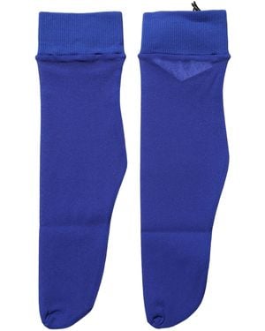 Dolce & Gabbana Royal Blue Mid Calf Sheer Nylon Accessory Socks