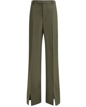 Gucci Boyfriend Pants With Embroidered Logo - Green