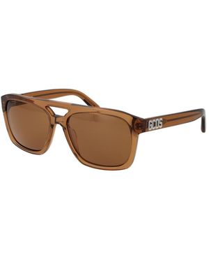 Gcds Plastic Sunglasses - Brown