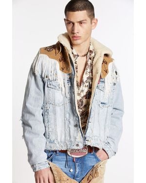 DSquared² Blue Fibres Denim Jacket - White