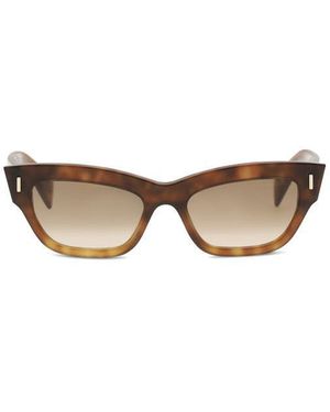 McQueen Brown Acetate Sunglasses - Metallic
