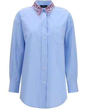 Fabiana Filippi Blue Cotton Dress Shirt