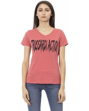 TRUSSARDI ACTION Multicolour Cotton Top - Red
