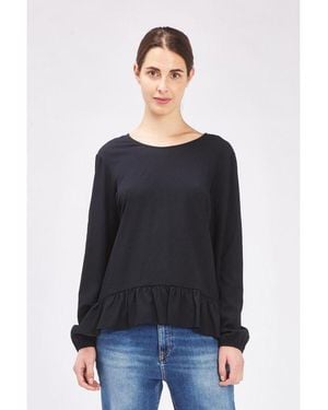 Gas Black Polyester Long Sleeve T
