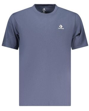 Converse Blu Cotton Men T - Blue