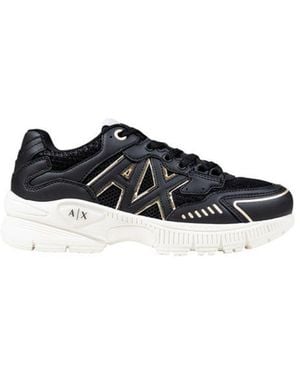 ARMANI EXCHANGE Bicolour Polyester Athletic Trainers - Black