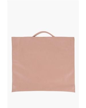 Jil Sander Brown Leather Tote Bag - Pink