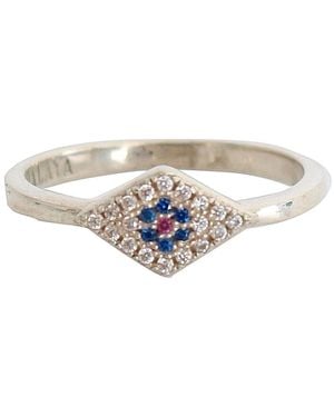 Nialaya Blue Red Cz 925 Clear Ring - White
