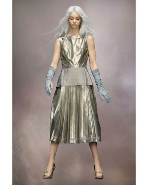 Maison Margiela Silver Fibres Midi Skirt - Brown