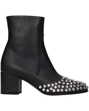 Alaïa Black Leather Ankle Boots