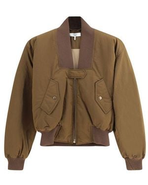 Chloé Nylon Bomber Jacket - Brown