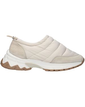 Eleventy Beige Fabric Chunky Trainers - White