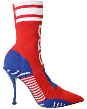 Dolce & Gabbana Logo Sock Boot - Red