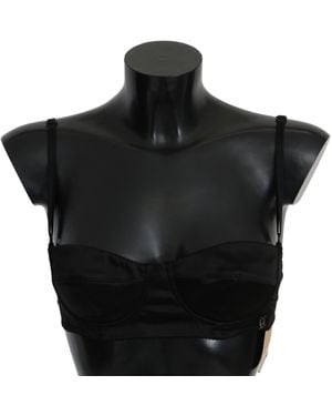 John Galliano Black Women Bra Reggiseno Cotton Stretch Underwear