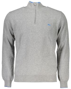 Harmont & Blaine Elegant Half-Zip Jumper With Contrast Details - Grey