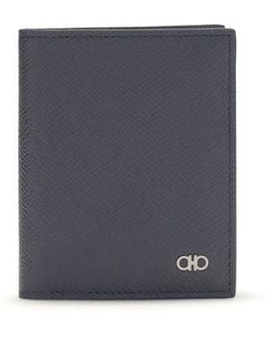 Ferragamo Blue Calf Leather Bos Taurus Wallet