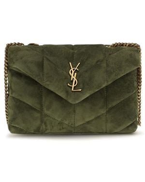 Saint Laurent Bicolour Calf Leather Bos Taurus Shoulder Bag - Green