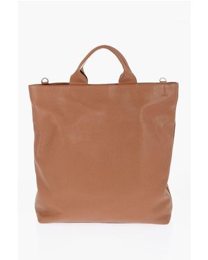 Jil Sander Brown Calfskin Tote Bag