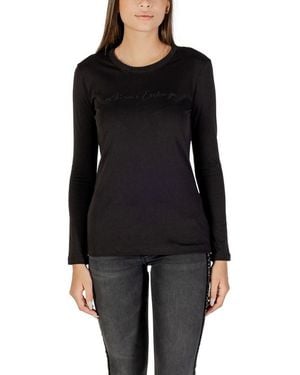 ARMANI EXCHANGE Black Cotton Long Sleeve T