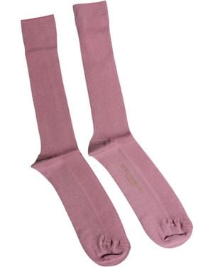 Dolce & Gabbana Rose Pink Cotton Over The Calf Socks - Purple