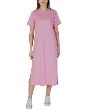 B.Young Multicolour Cotton Dress - Purple