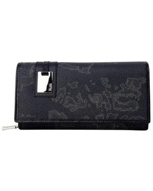Alviero Martini 1A Classe Black Leather Wallet - Blue