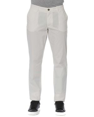 Trussardi Chic Cotton Blend Trousers - Grey