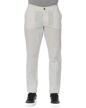 Trussardi Chic Cotton Blend Pants - Gray