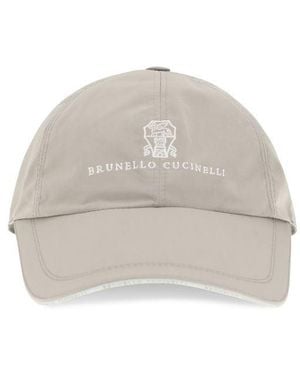 Brunello Cucinelli Beige Polyester Cap (baseball Hat) - Gray