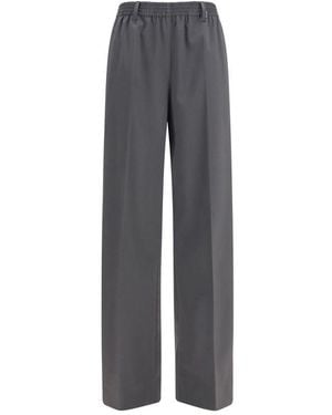 Miu Miu Grey Wool Oves Aries Casual Trousers