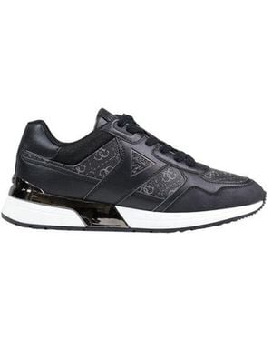 Guess Gray Leather Athletic Sneakers - Blue