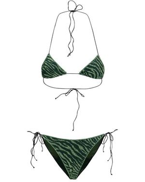 Oséree Bicolor Polyamide Bikini - Green