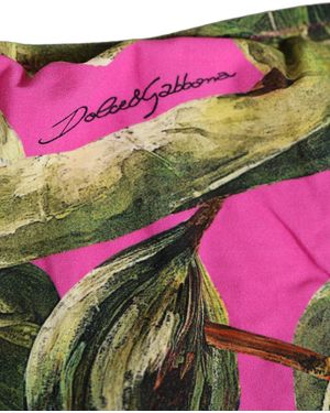 Dolce & Gabbana Fuchsia Pink Fig Print Beachwear Bikini Bottom