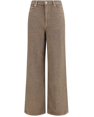 Ganni Brown Cotton Relaxed Fit Jeans