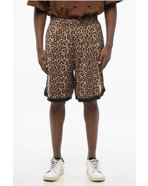 Armani Emporio Animal Patterned Fabric Reversible Shorts - Natural