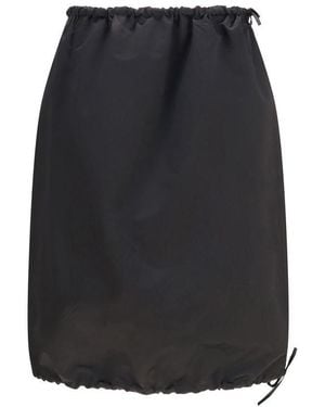 Prada Black Silk Midi Skirt