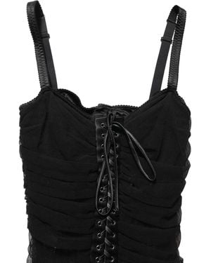 Dolce & Gabbana Black Bodycon Fitted Corset Style Mini Dress
