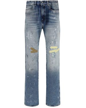 PDF CHANNEL Cotton Straight-Leg Jeans - Blue