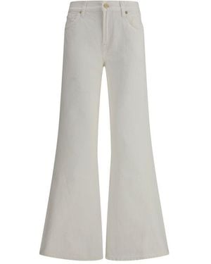 7FOR Beige Cotton Flared Jeans - Grey