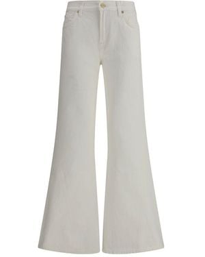 7FOR Beige Cotton Flared Jeans - Grey