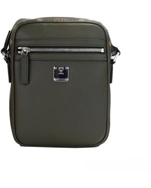 MCM Visetos Leather Camera Crossbody Bag - Green