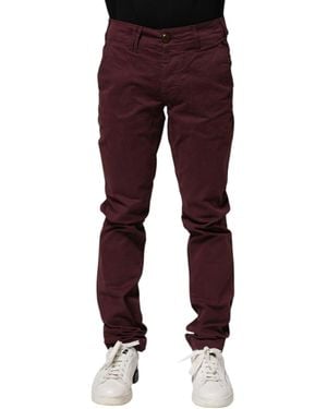 CYCLE Maroon Cotton Stretch Skinny Fit Men Denim Jeans - Red