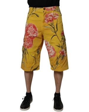 Dolce & Gabbana Floral Cargo Shorts - Yellow
