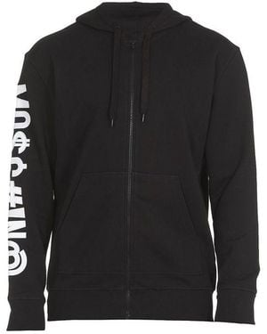 Moschino Cotton Zip-Up Sweatshirt - Black