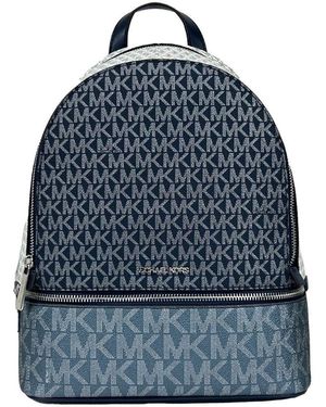 Michael Kors Rhea Medium Pvc Backpack Bookbag - Blue